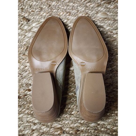 Lucky Brand Saucie Comfort Embossed Croc Suede Ankle Booties Size 8.5 NEW - Picture 10 of 11